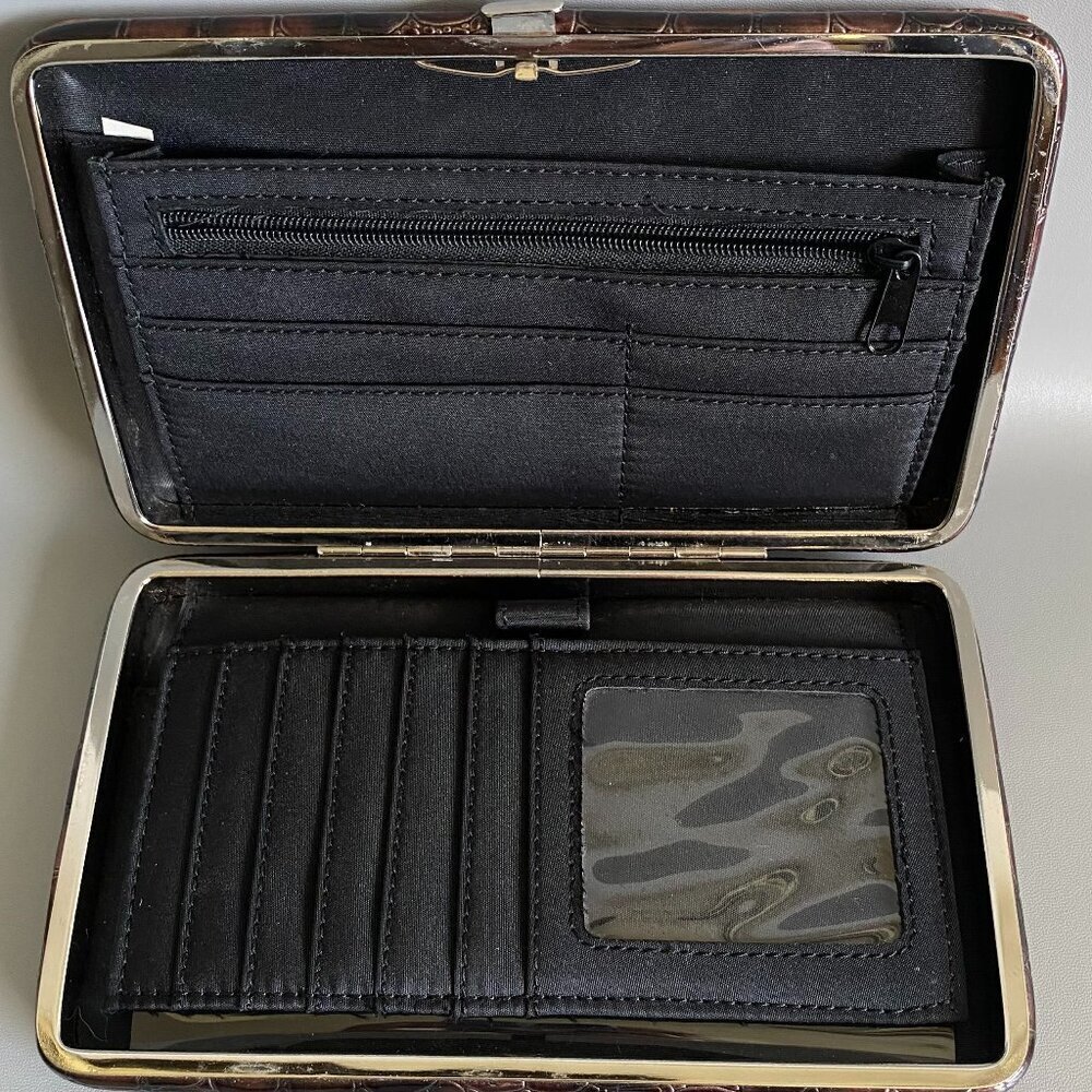 Structured Patchwork Hinged Multimedia Wallet - Picture 10 of 13